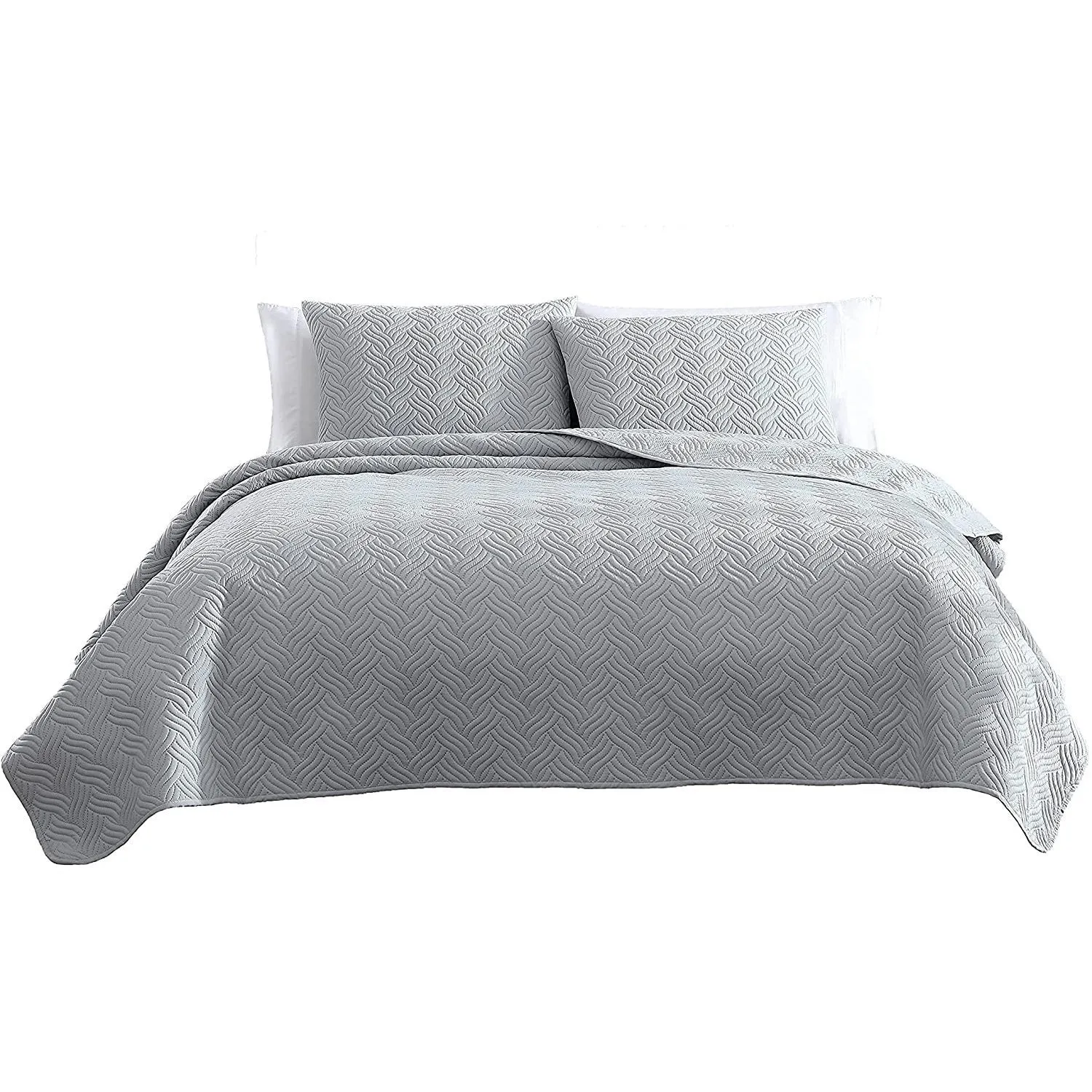3-Piece Set: Embossed Quilted Comforter Set
