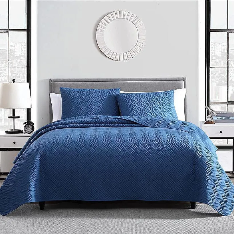 3-Piece Set: Embossed Quilted Comforter Set