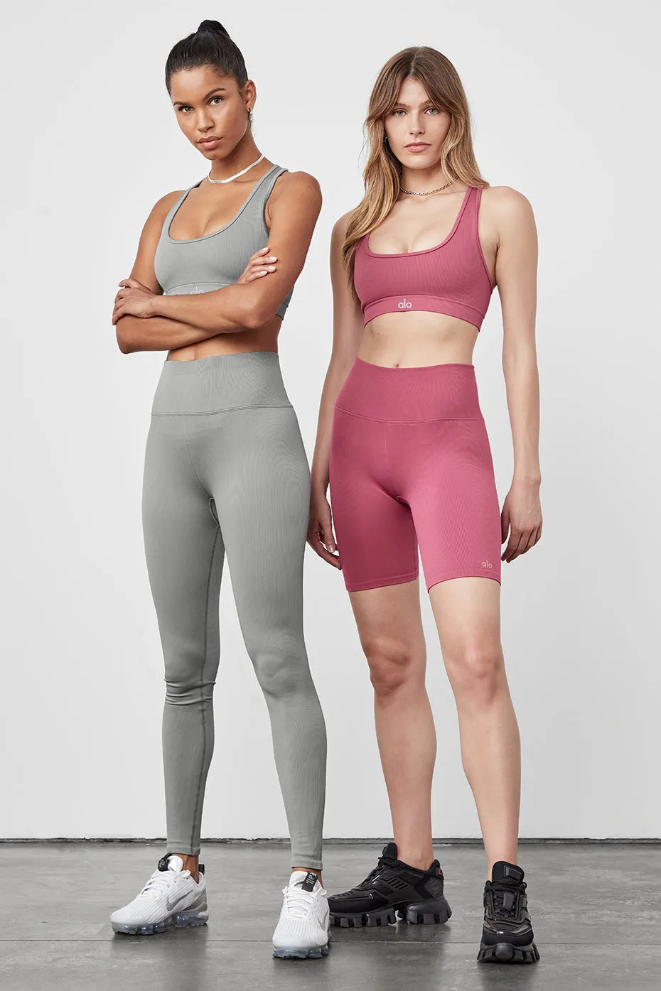 7" Seamless High-Waist Ribbed Biker Short - Raspberry Sorbet
