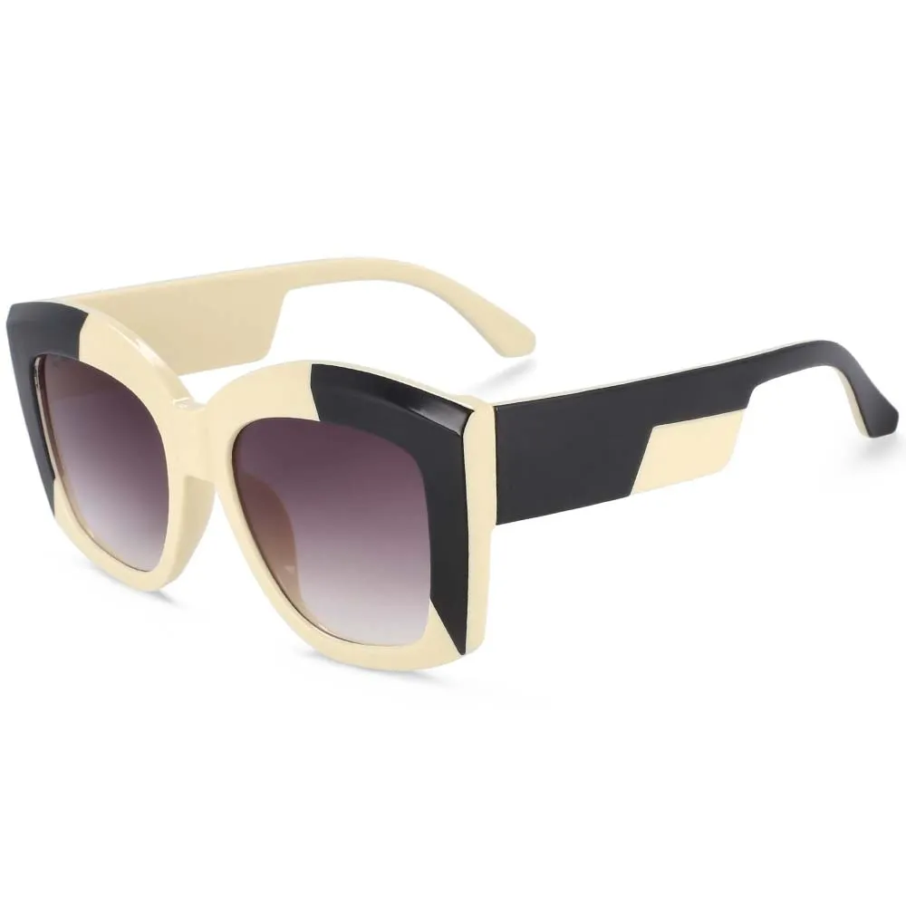CCspace Women's Full Rim Oversized Square Resin Frame Sunglasses 53928