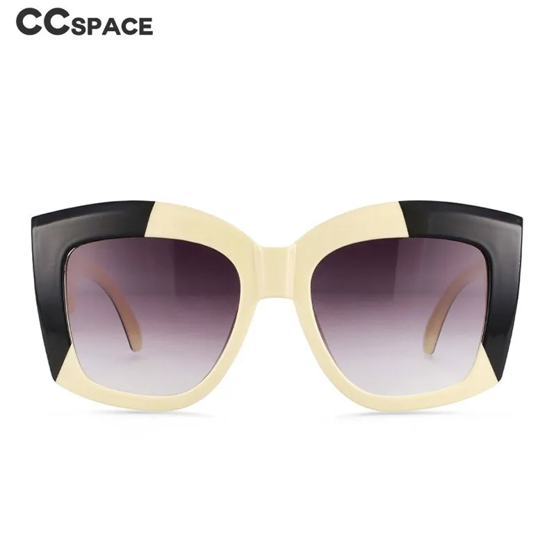 CCspace Women's Full Rim Oversized Square Resin Frame Sunglasses 53928