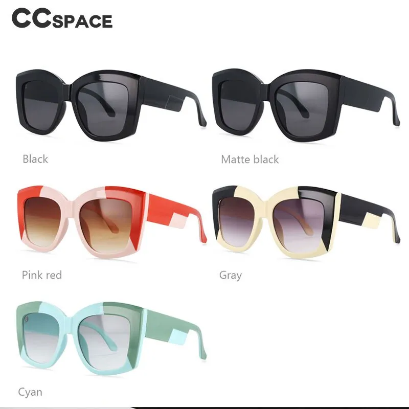 CCspace Women's Full Rim Oversized Square Resin Frame Sunglasses 53928