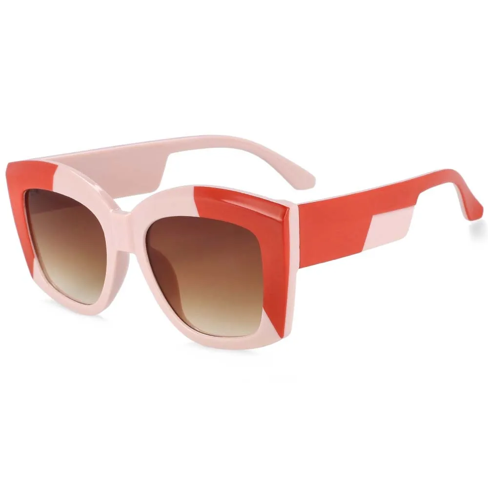 CCspace Women's Full Rim Oversized Square Resin Frame Sunglasses 53928