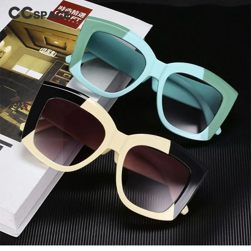 CCspace Women's Full Rim Oversized Square Resin Frame Sunglasses 53928