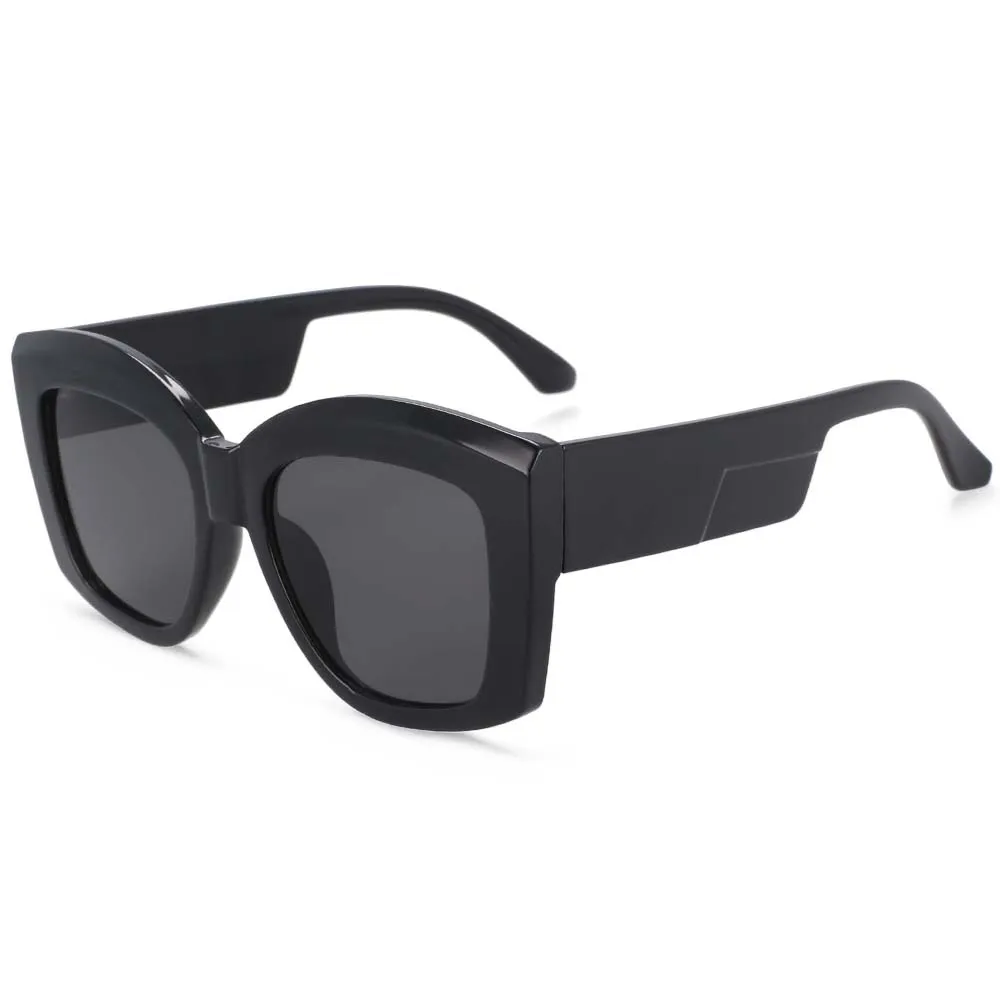CCspace Women's Full Rim Oversized Square Resin Frame Sunglasses 53928