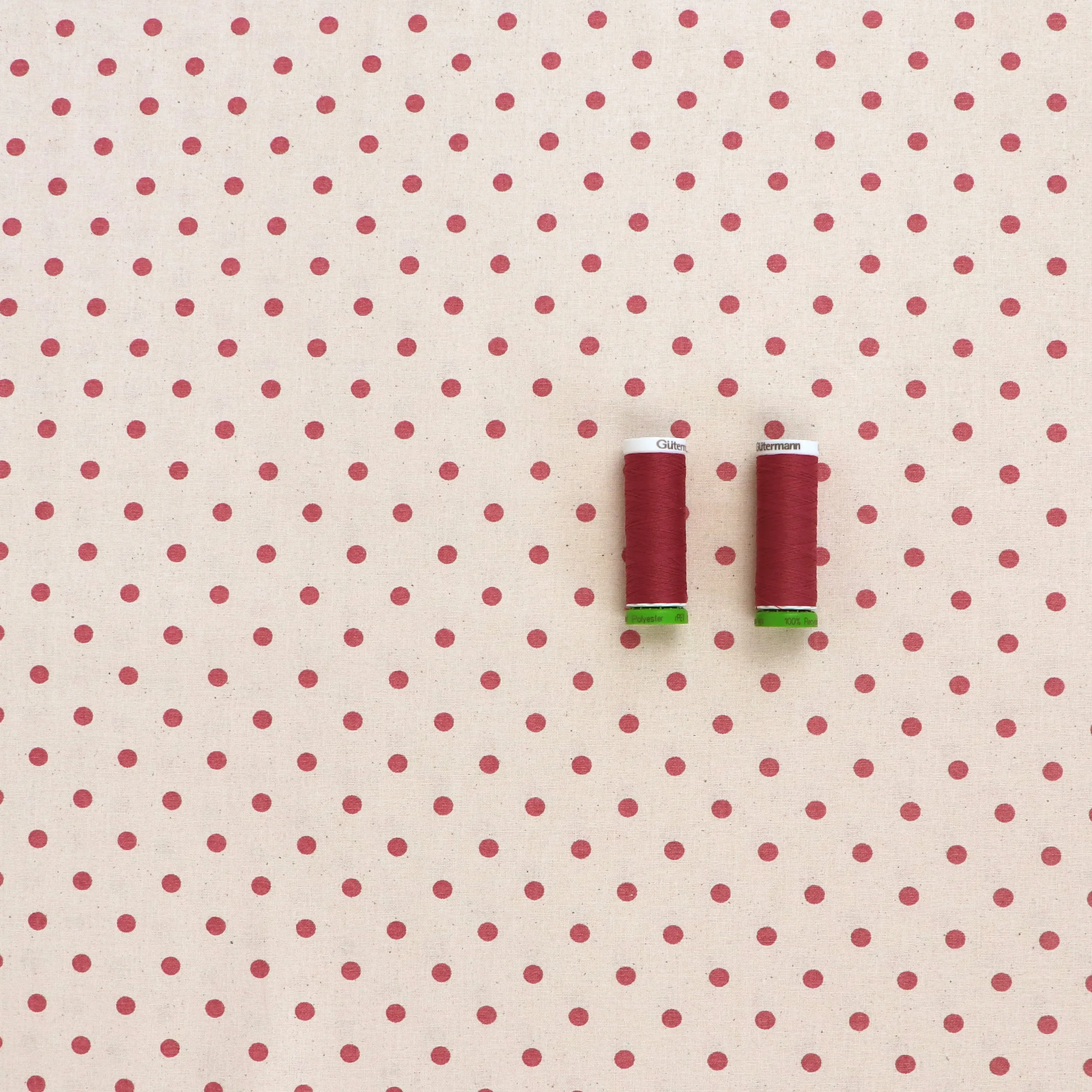 Cotton Shirting - Red Polka Dot