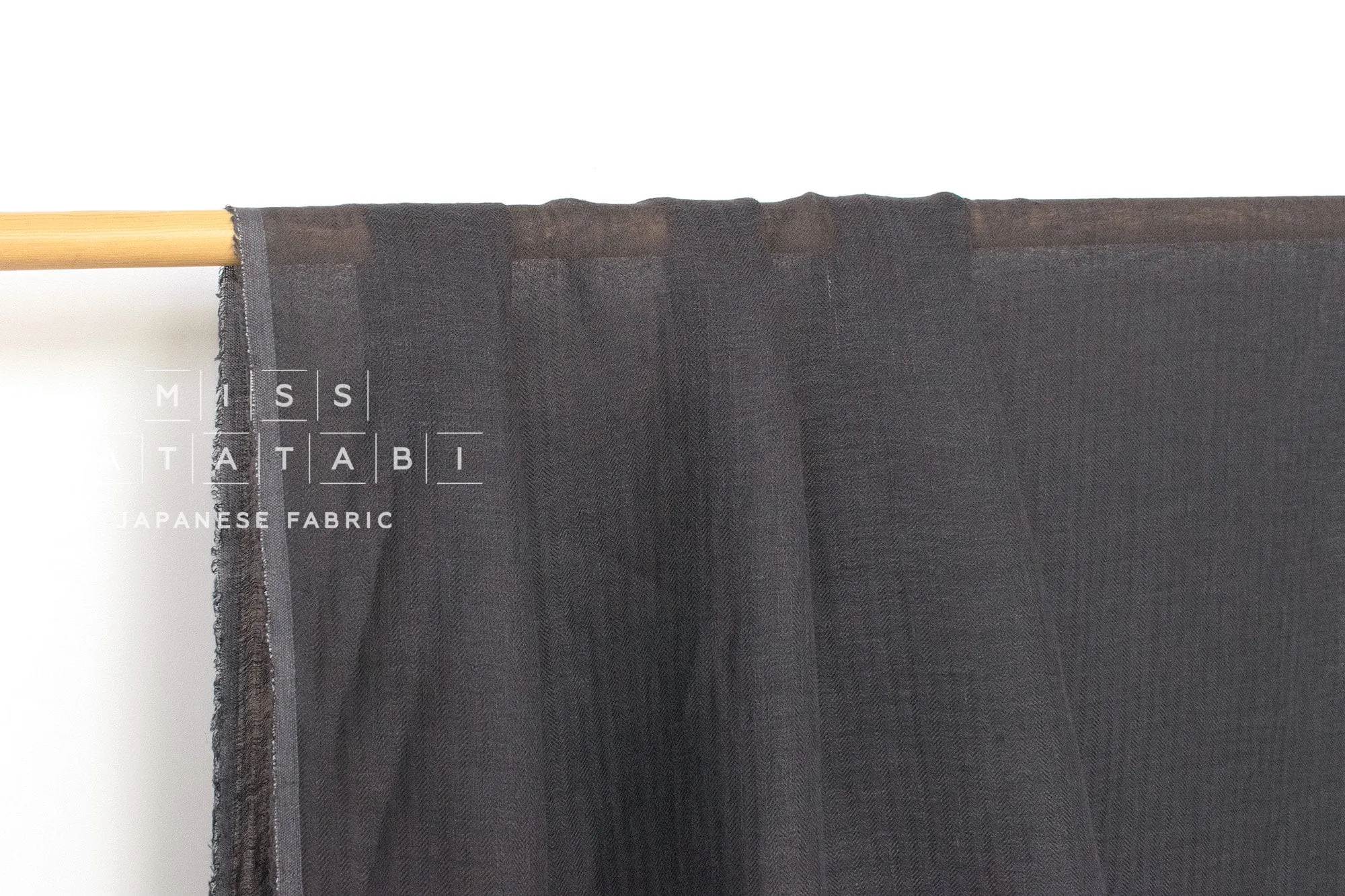 DEADSTOCK Washed Herringbone Linen Voile - E
