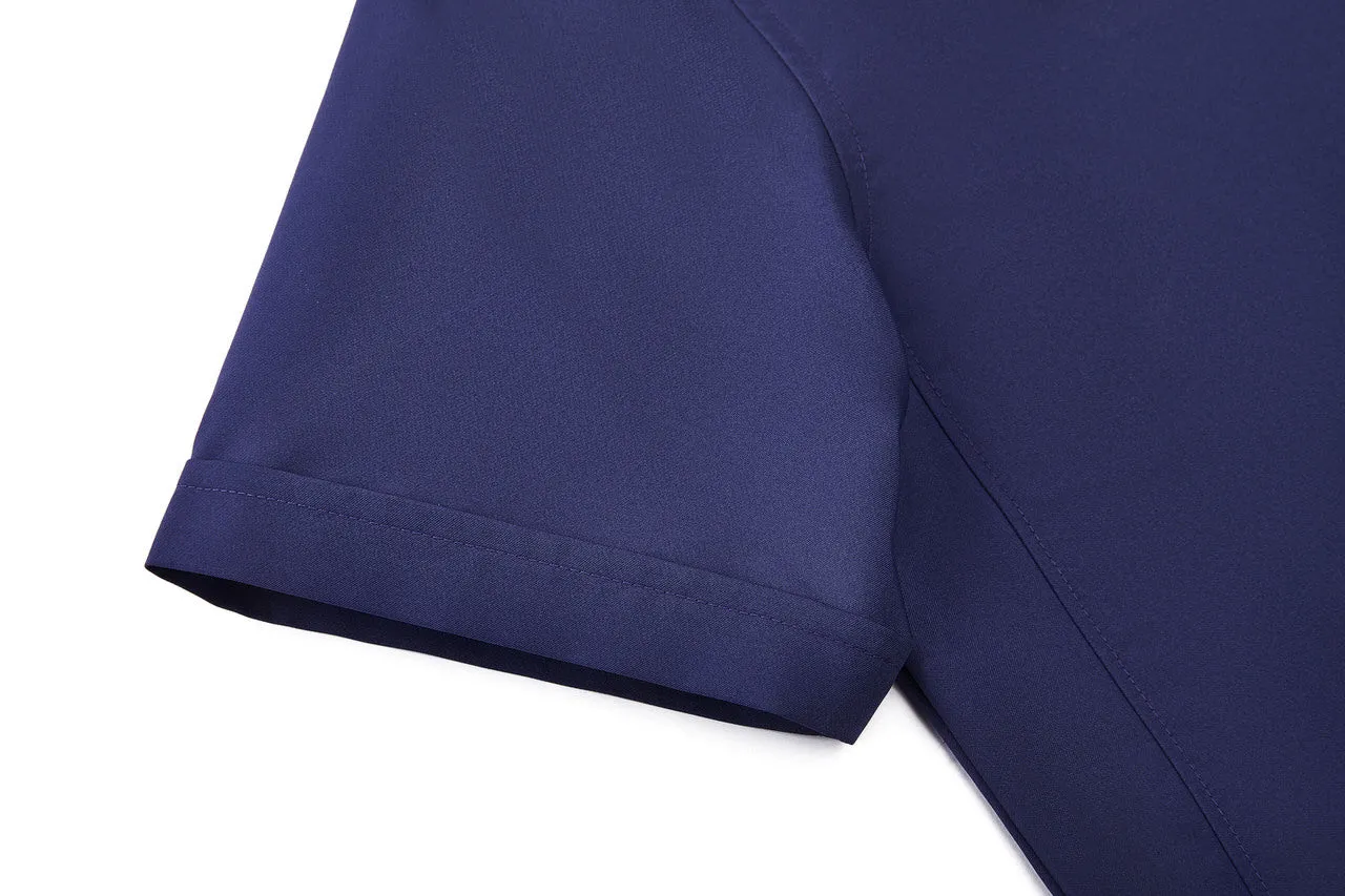 Dry Wicking Stand Collar Casual Shirt in Smart Fit Short Sleeve