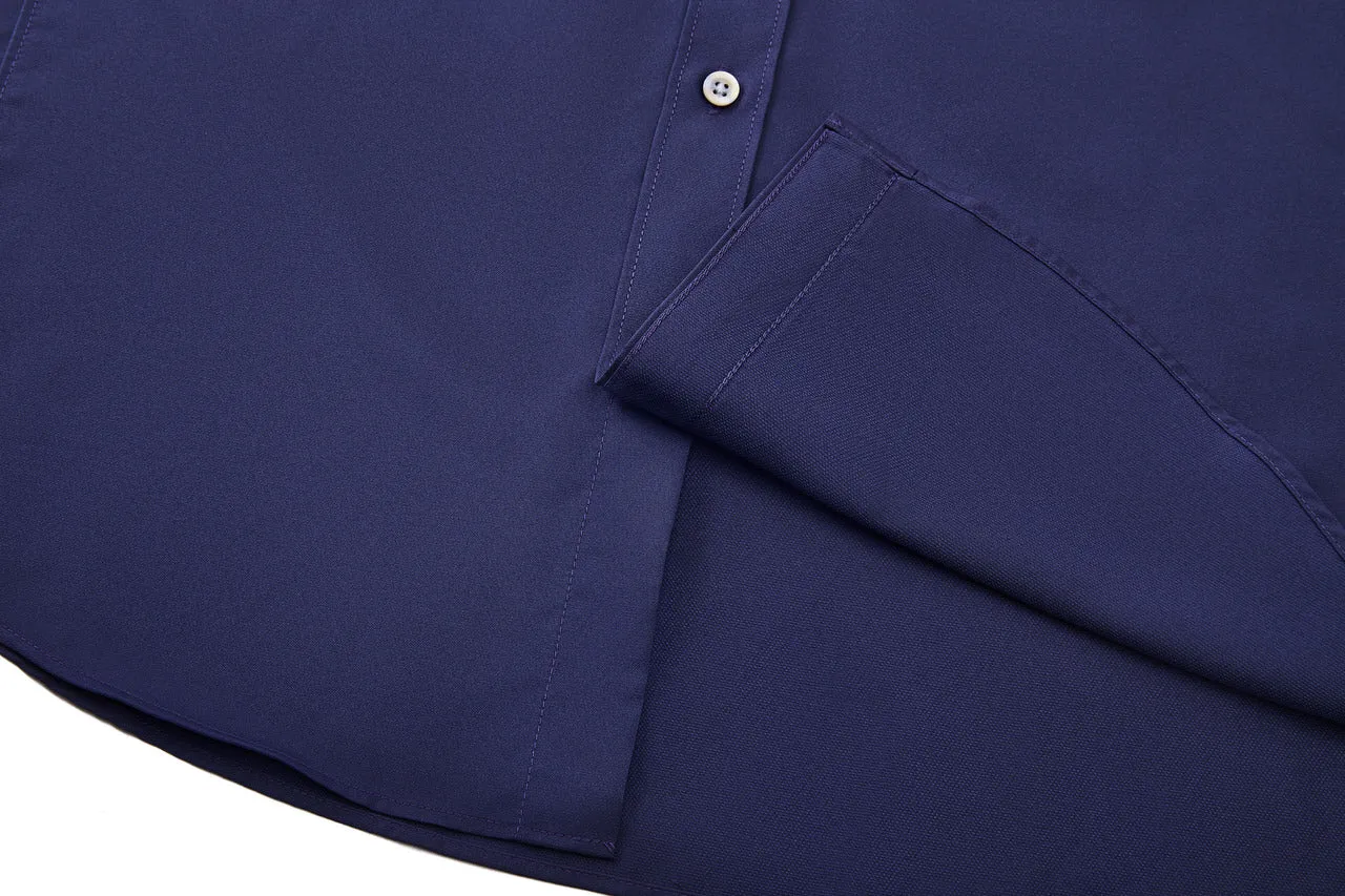 Dry Wicking Stand Collar Casual Shirt in Smart Fit Short Sleeve