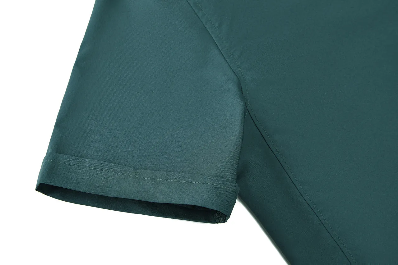 Dry Wicking Stand Collar Casual Shirt in Smart Fit Short Sleeve