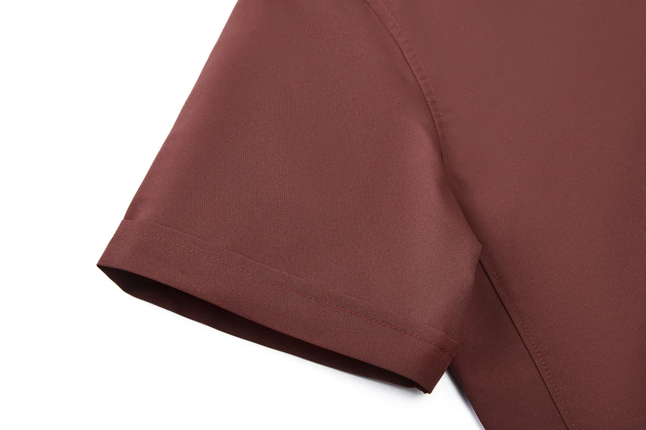 Dry Wicking Stand Collar Casual Shirt in Smart Fit Short Sleeve