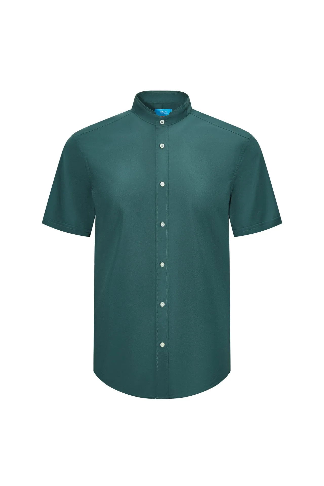 Dry Wicking Stand Collar Casual Shirt in Smart Fit Short Sleeve