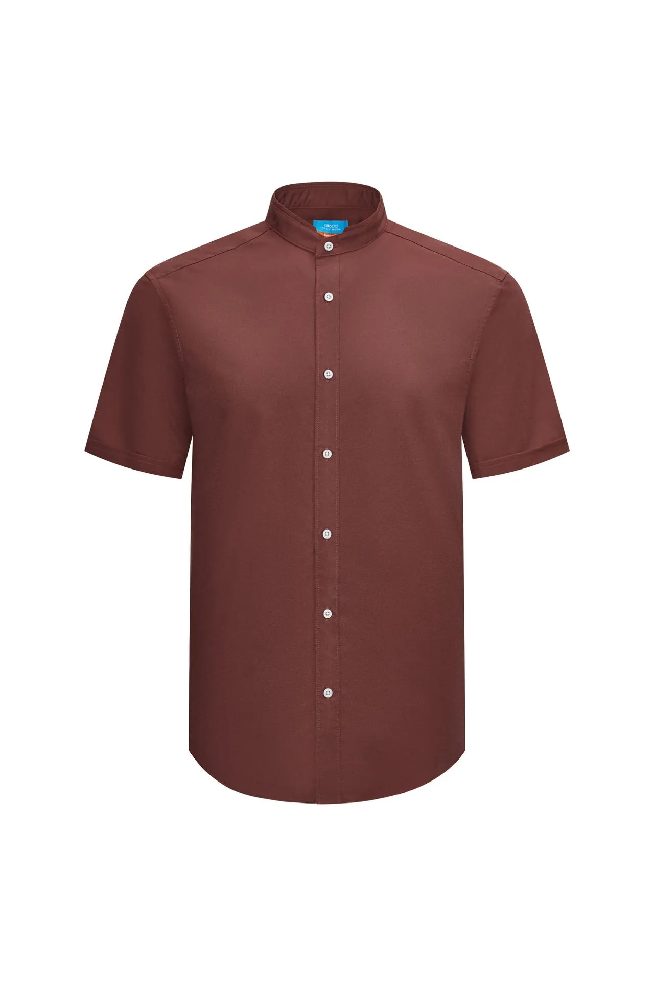 Dry Wicking Stand Collar Casual Shirt in Smart Fit Short Sleeve