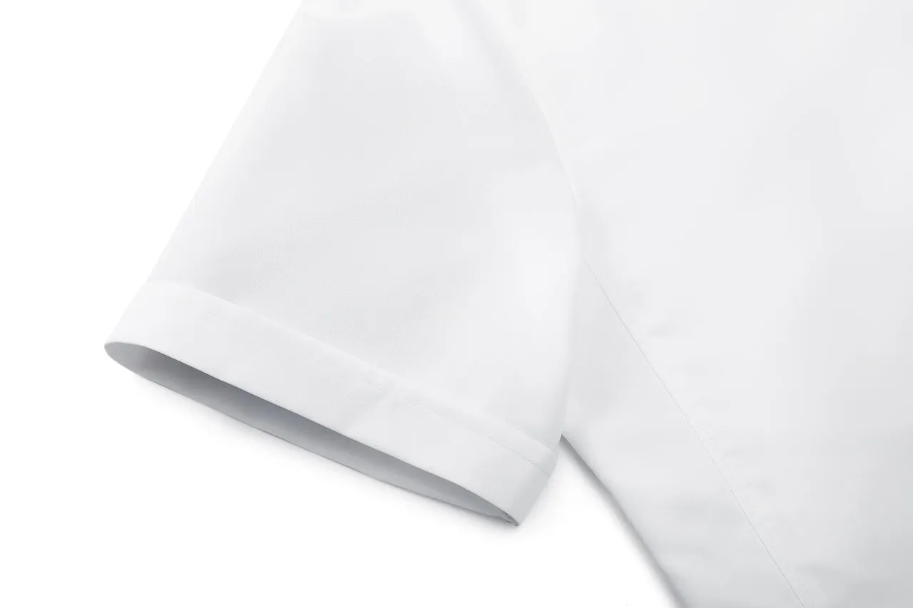 Dry Wicking Stand Collar Casual Shirt in Smart Fit Short Sleeve