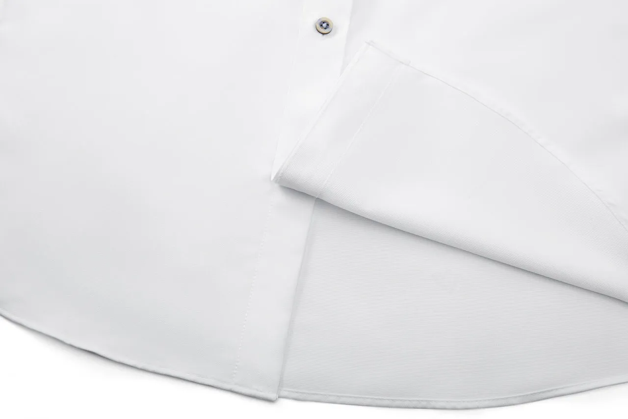 Dry Wicking Stand Collar Casual Shirt in Smart Fit Short Sleeve