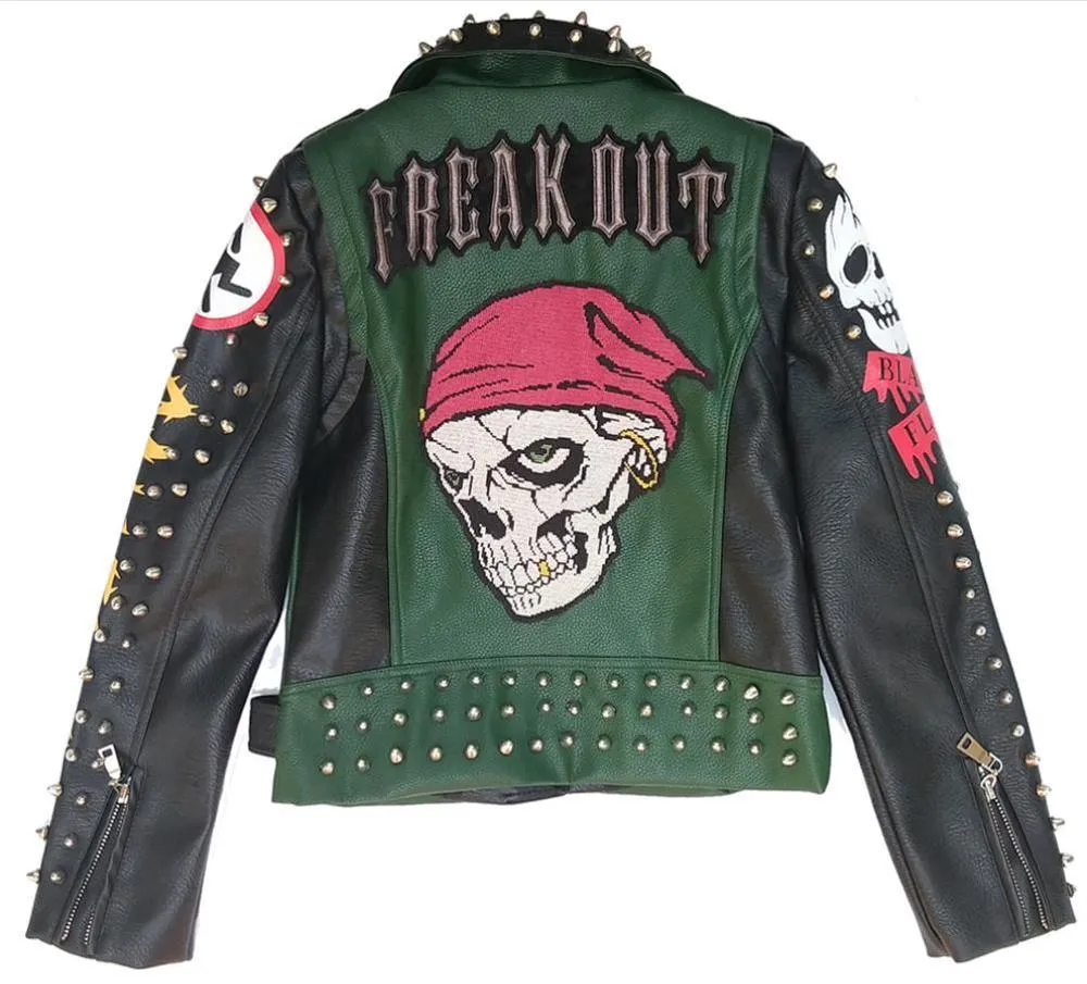 Freak Out Faux Leather Moto Jacket