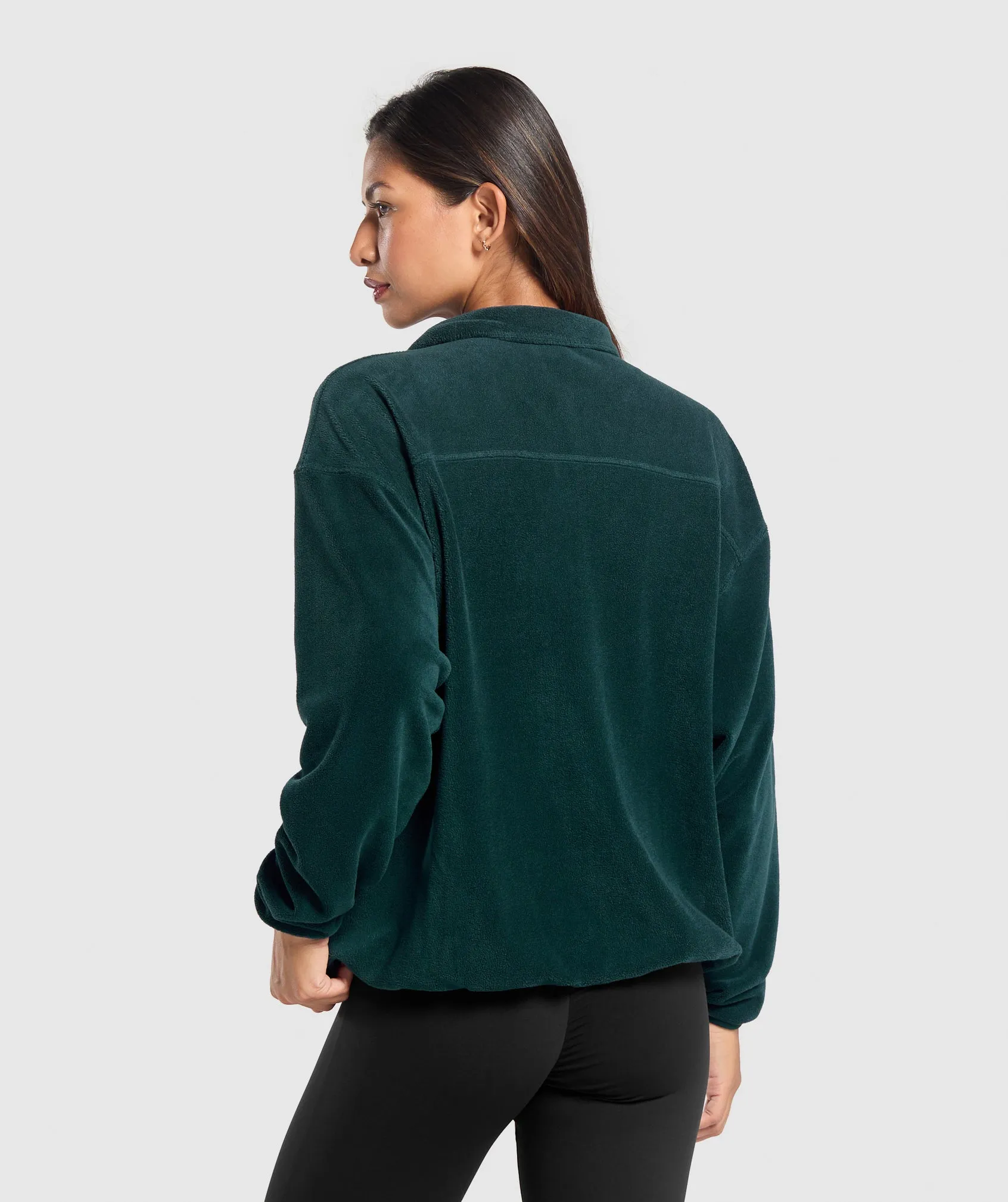Gymshark Mens Polar Fleece Half-Zip Pullover - Strong Teal Color