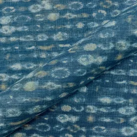 Indigo Modern Abstract 100% Cotton Upholstery Fabric 54"