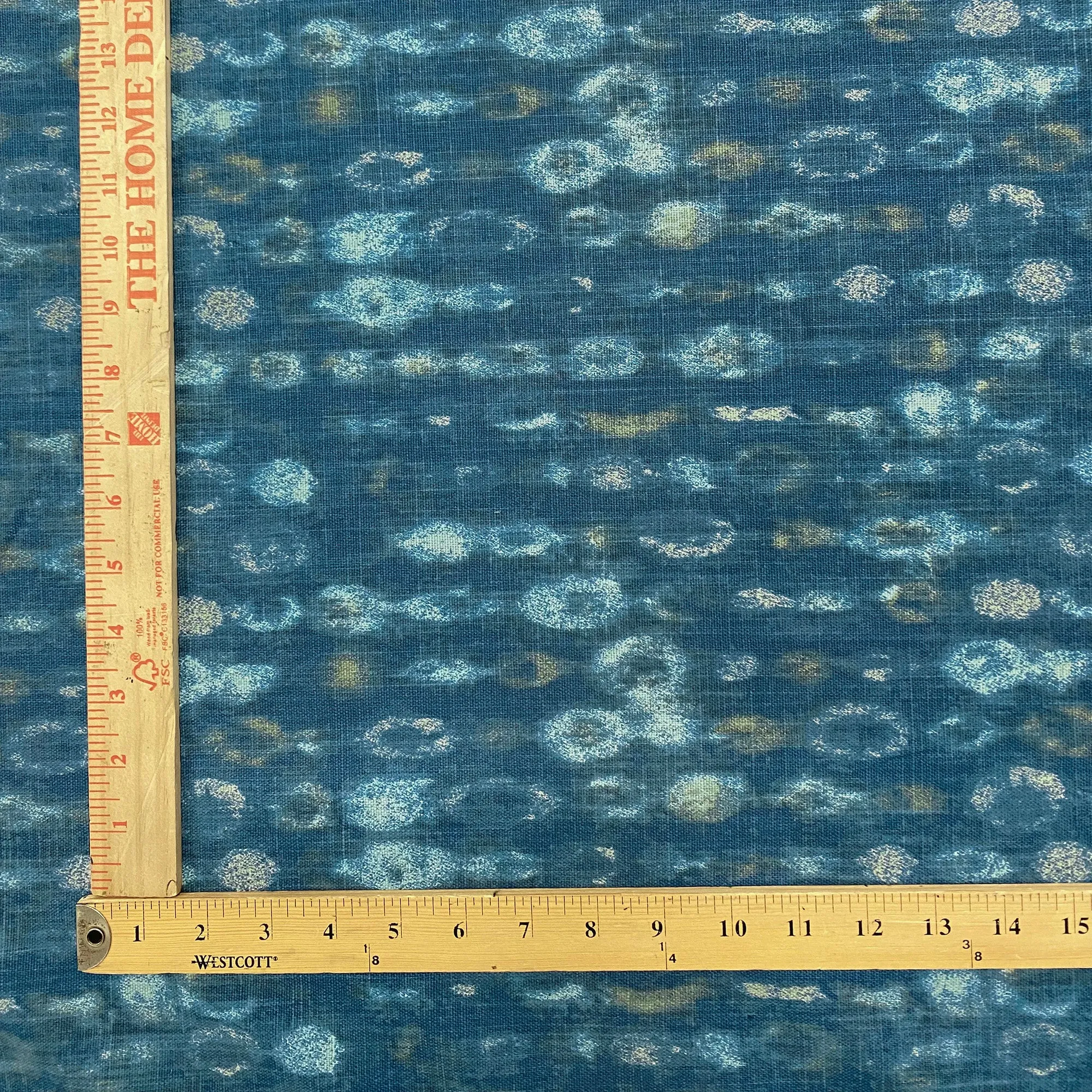 Indigo Modern Abstract 100% Cotton Upholstery Fabric 54"