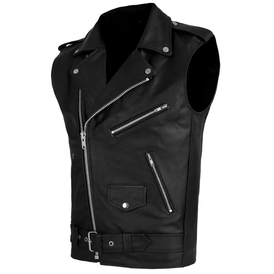 Leather Vest For Men Black For Men Genuine Leather