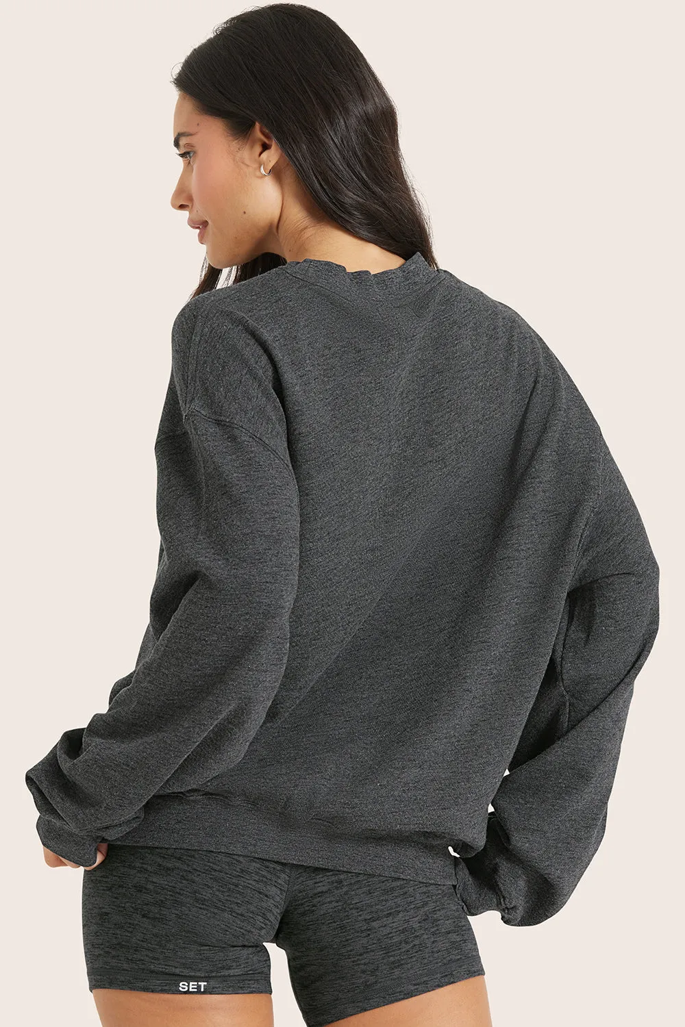 LIGHTWEIGHT SWEATS CLASSIC CREWNECK - PEPPER HEATHER GREY