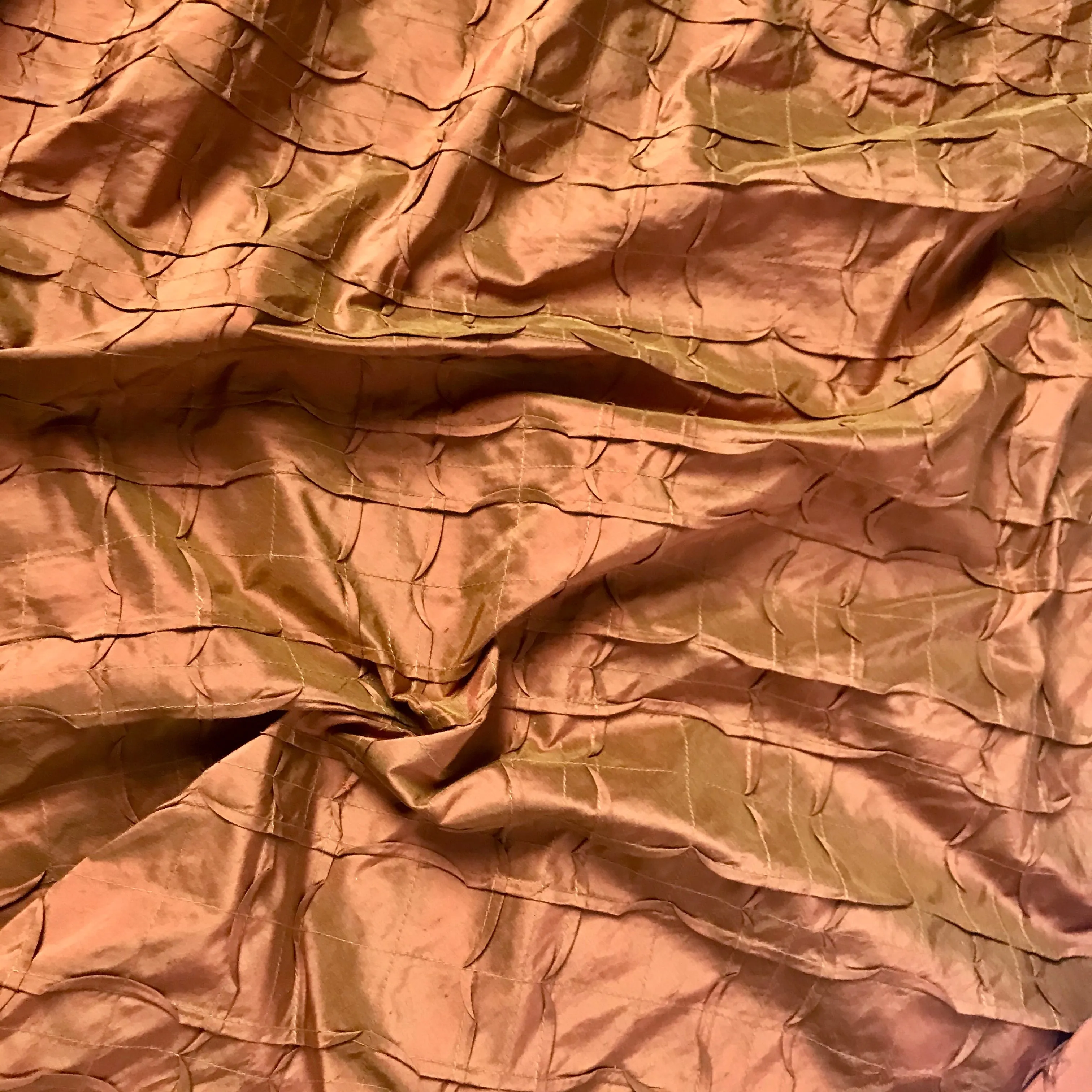 Mojave Rust Orange Pleated Lightweight Fabric - 44"