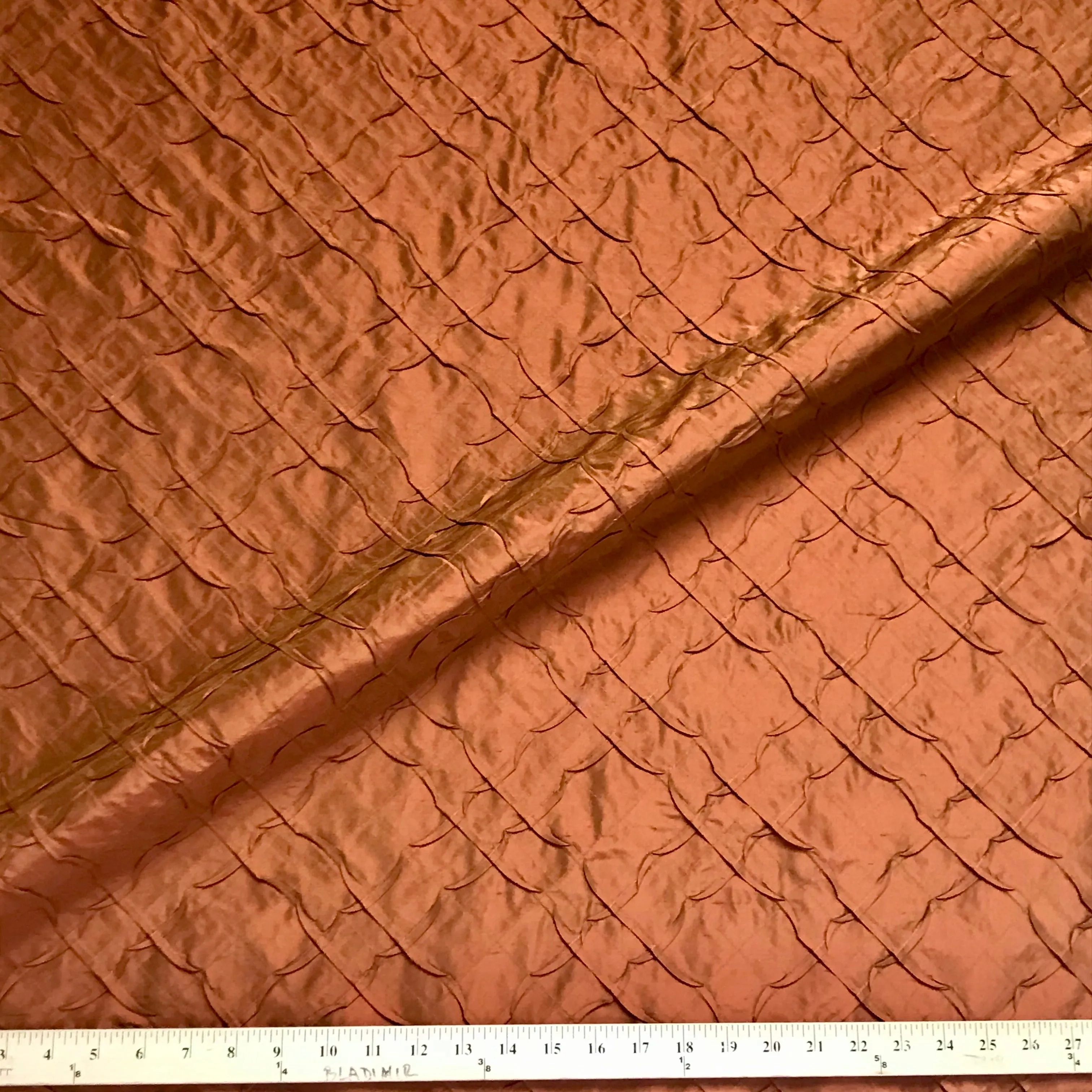 Mojave Rust Orange Pleated Lightweight Fabric - 44"
