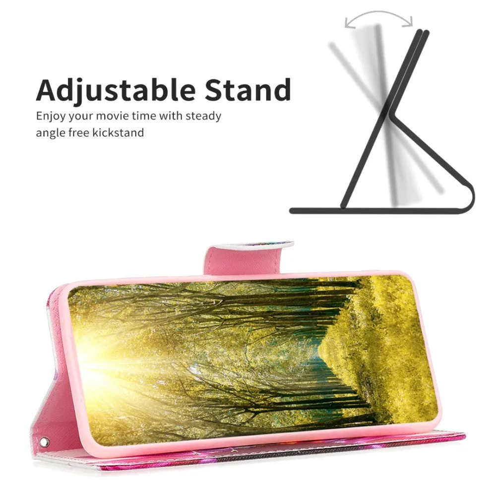 Motorola Moto G13 / G23 / G53 Læder Cover m. Pung & Print - Solsikke