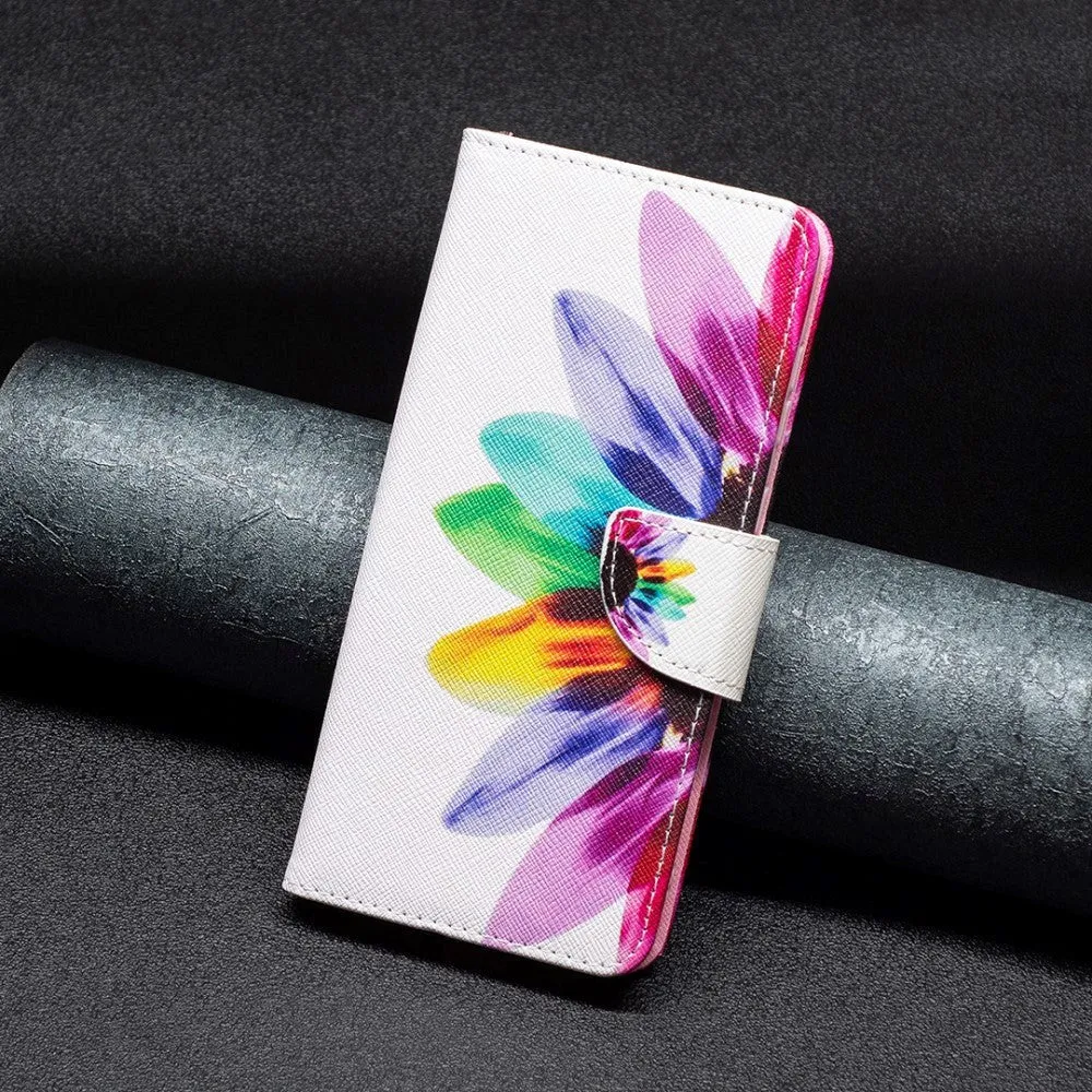 Motorola Moto G13 / G23 / G53 Læder Cover m. Pung & Print - Solsikke