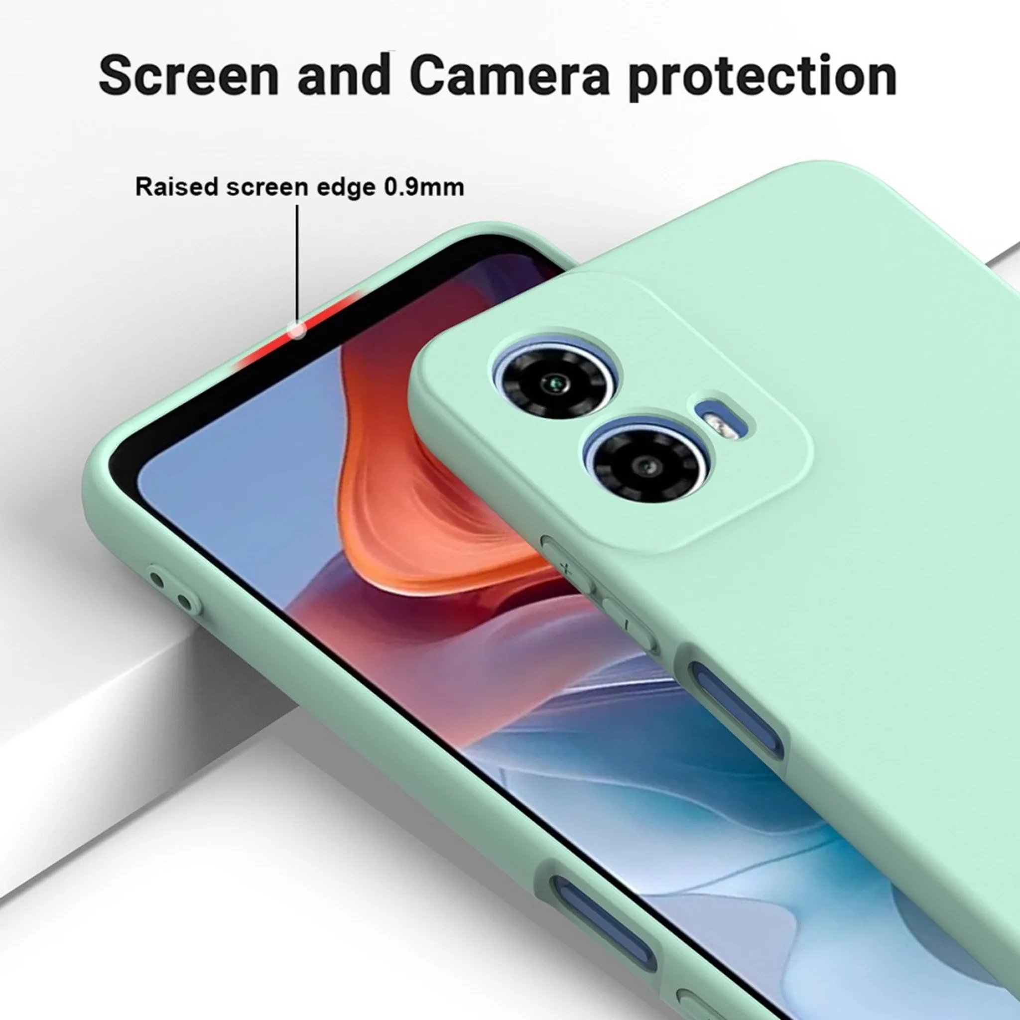 Motorola Moto G34 Liquid Silikone Cover m. Strop - Grøn