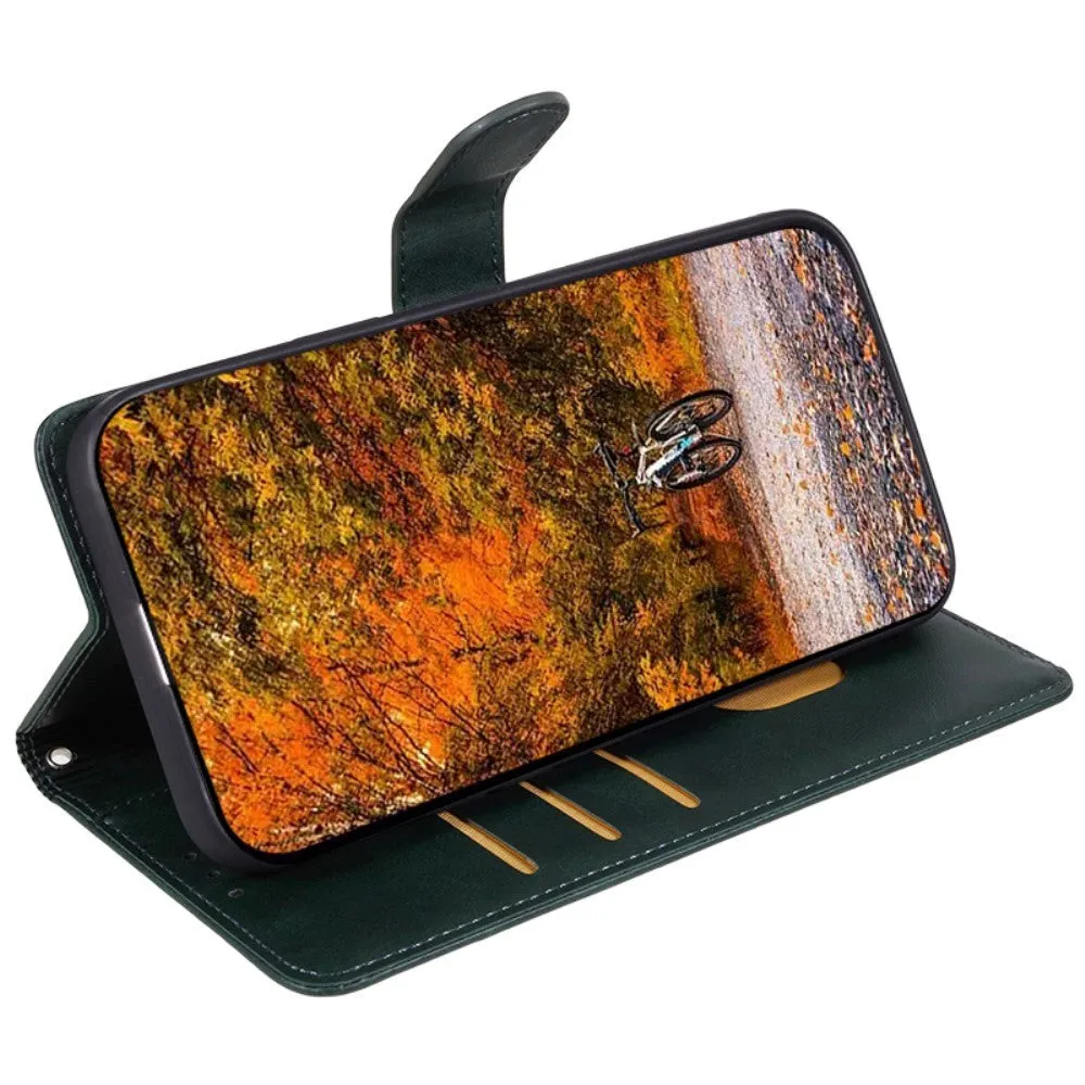 Motorola Moto G84 Læder Cover m. Pung & Strop - Grøn
