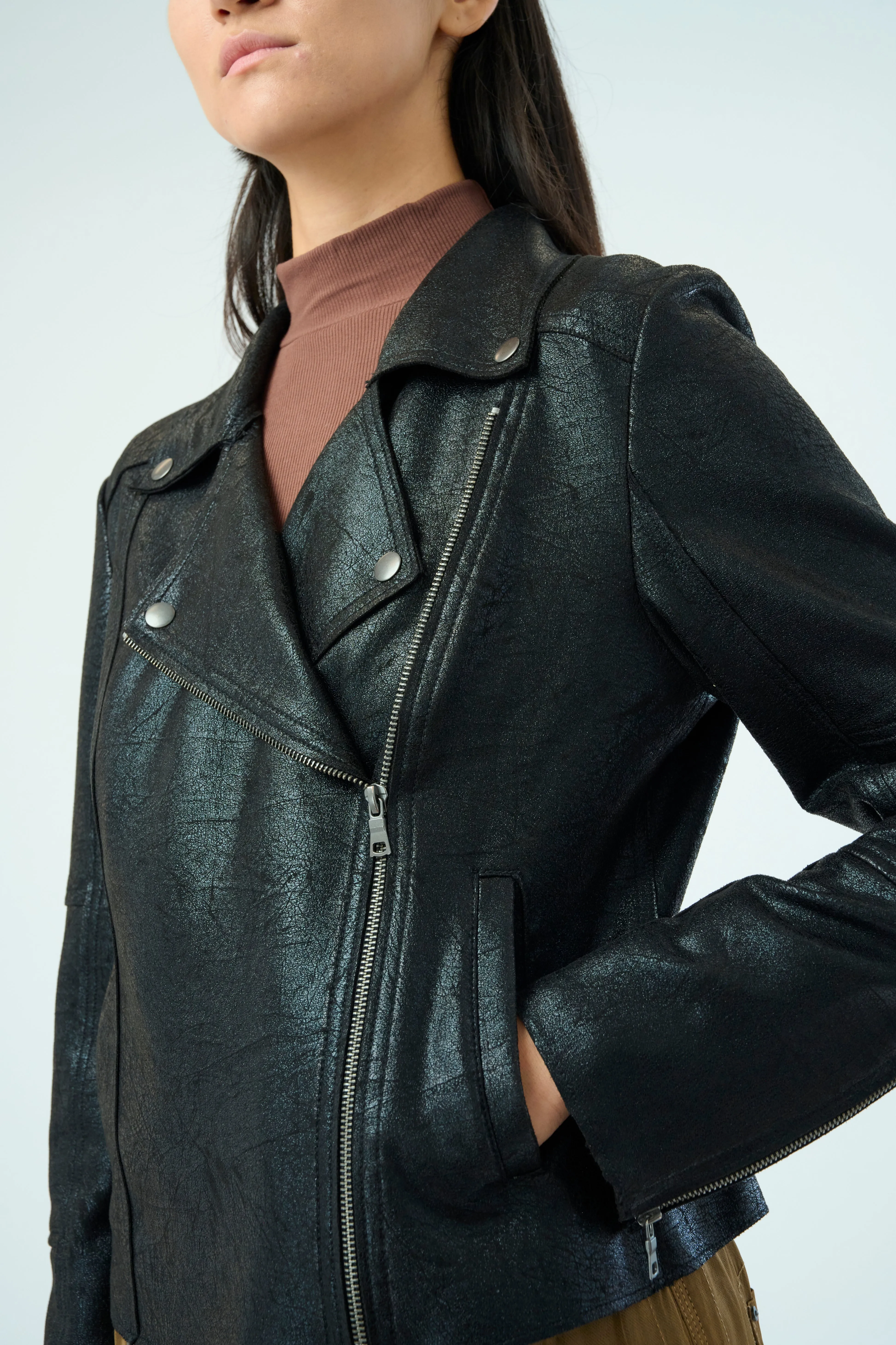 Piper Metallic Moto Jacket