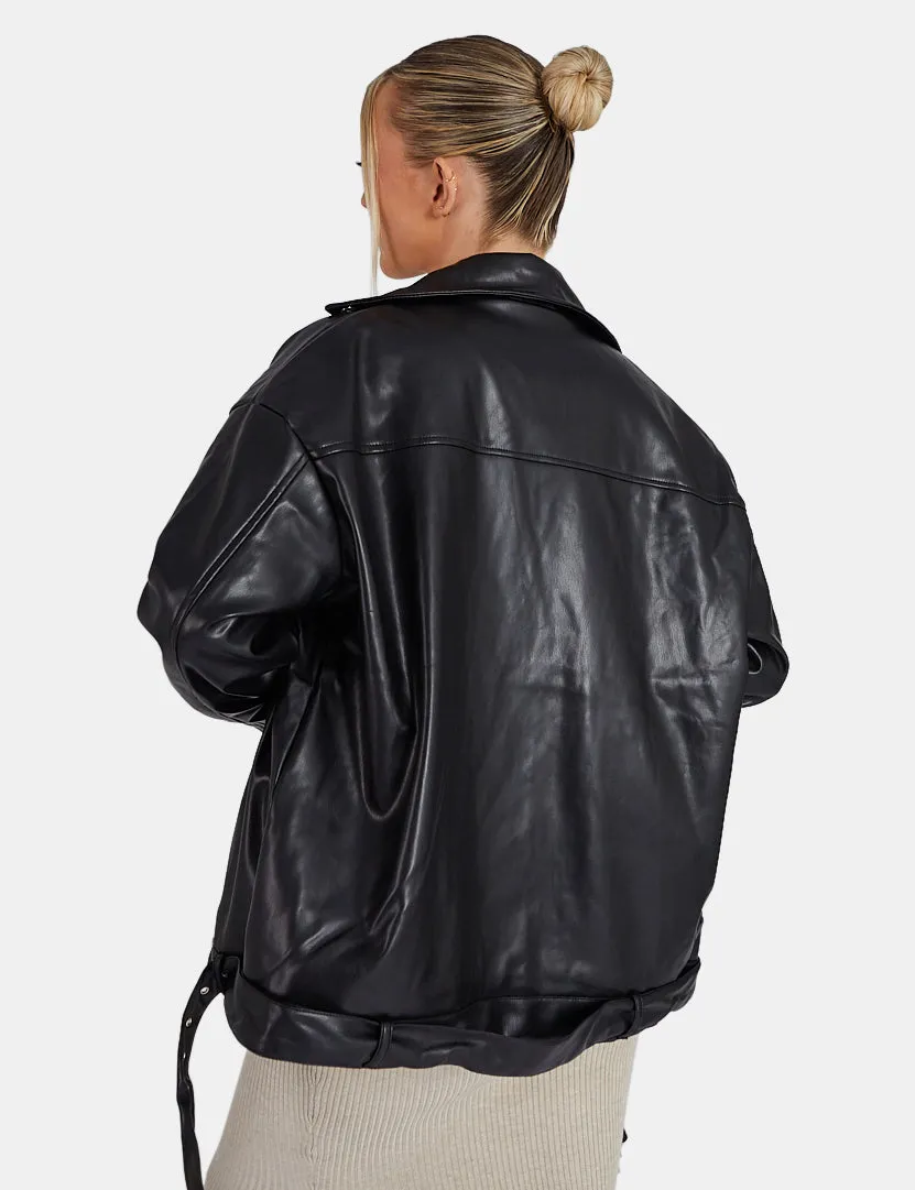 Pu Biker Jacket Black