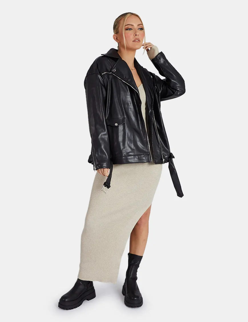 Pu Biker Jacket Black