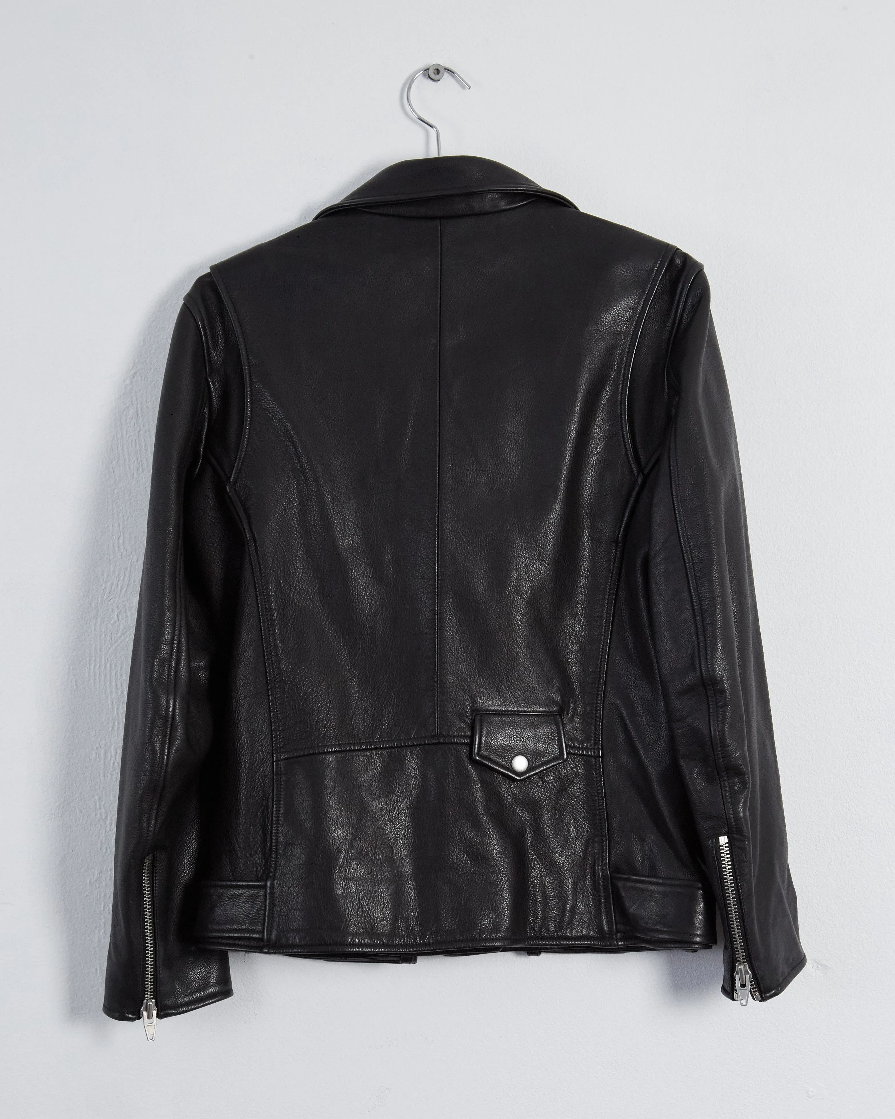 T by Alexander Wang leather biker jacket, black, 6