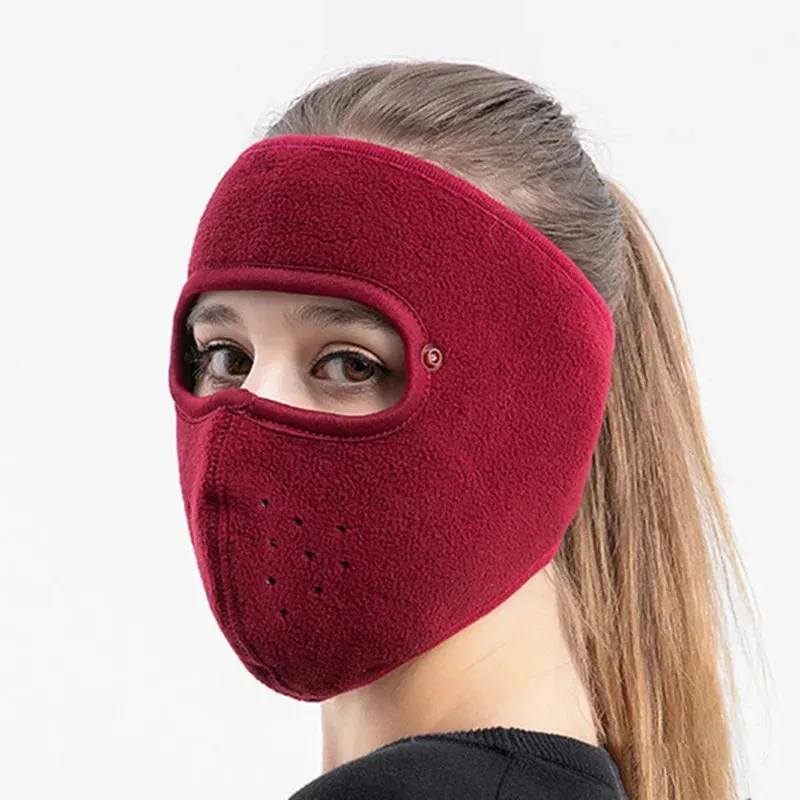 Windproof Face Warm Mask Winter Cap Ski Breathable Masks Fleece Face Shield Caps with HD Goggles Anti-fog Cycling Cap