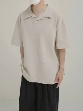 Zhou Waffle Knit Relaxed Fit Polo